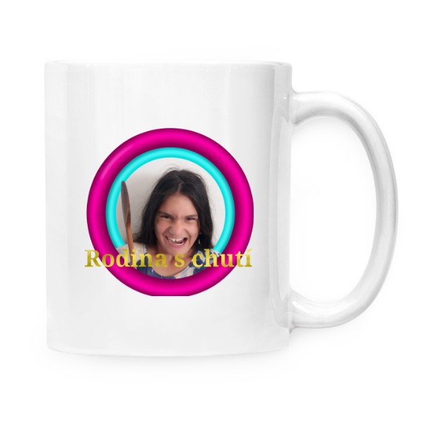 Hrnek malý bílý s potiskem Hrnek Rodina s chutí